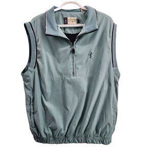 PGA Tour Originals Vest 1/4 Zip Teal Blue Large